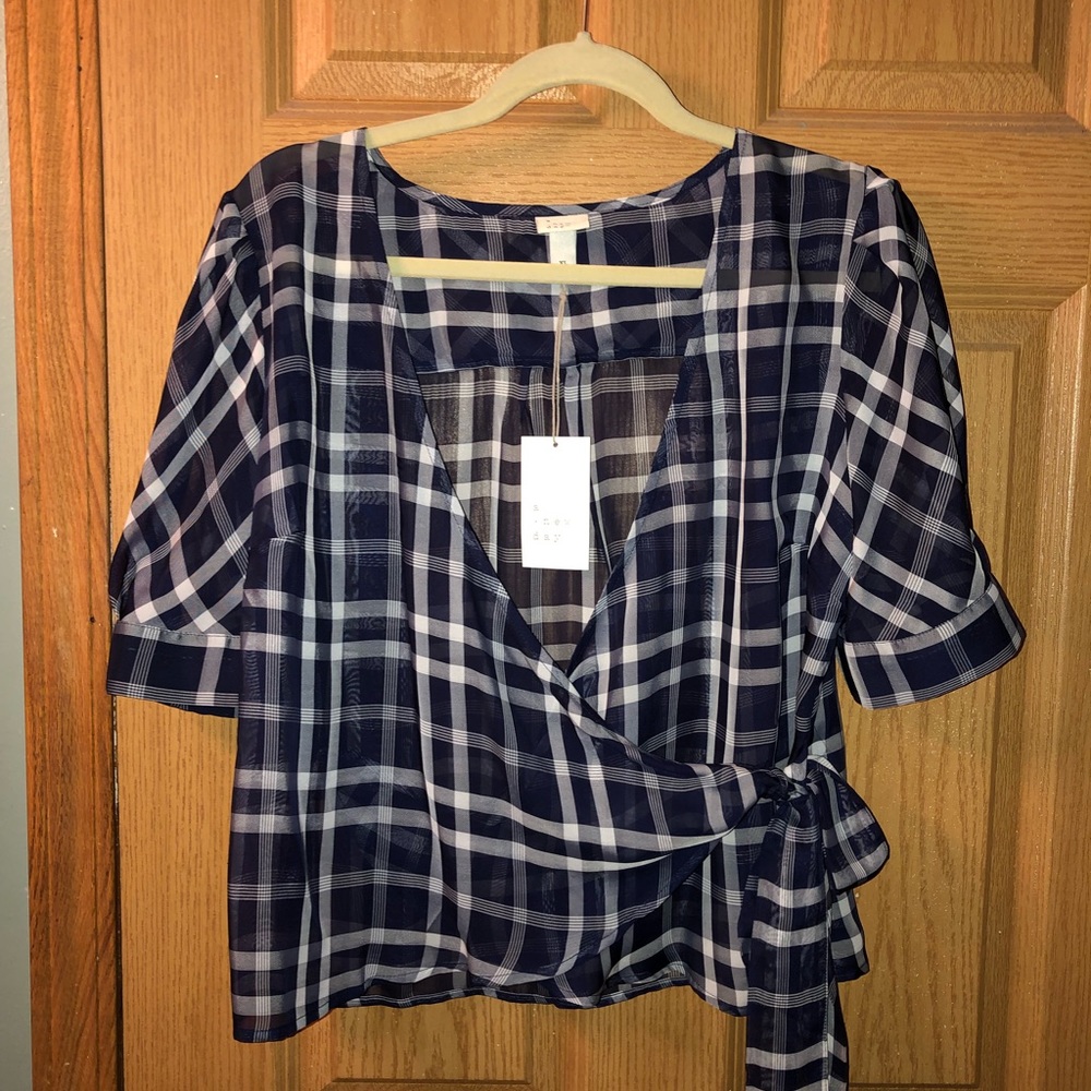 A New Day sheer wrap tops with tie, bundle of 2